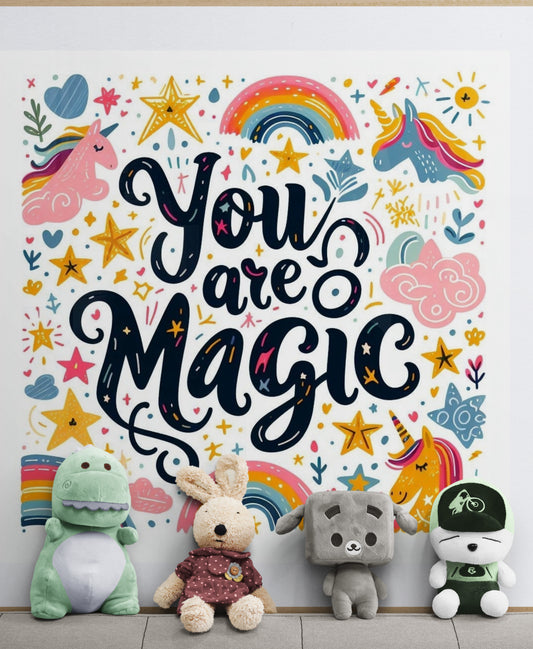 You Are Magic - Inspirational Unicorn and Rainbow Art Print